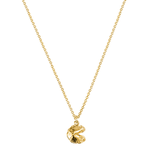 Mini Fortune Cookie Pendant - Gold
